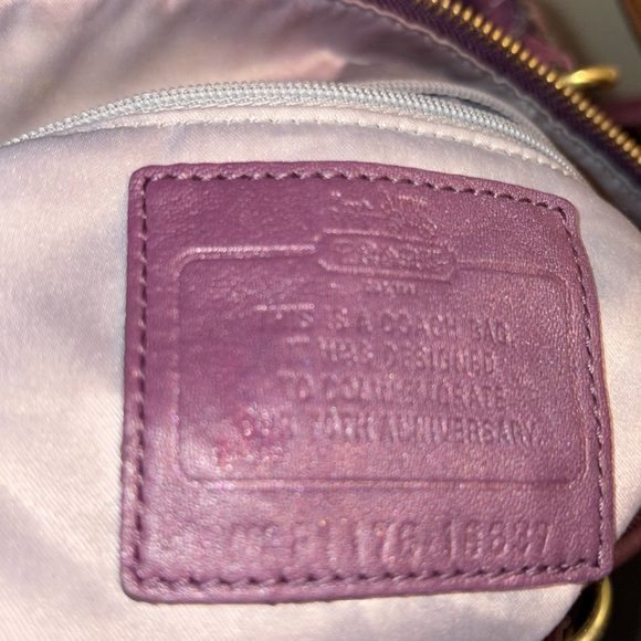 Coach Madison Sophia quilted Satchel shoulder bag dark purple excellent Cond - Picture 16 of 16